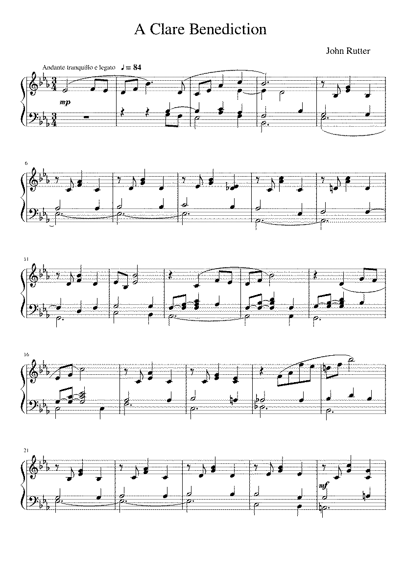Partitura A Clare Benediction