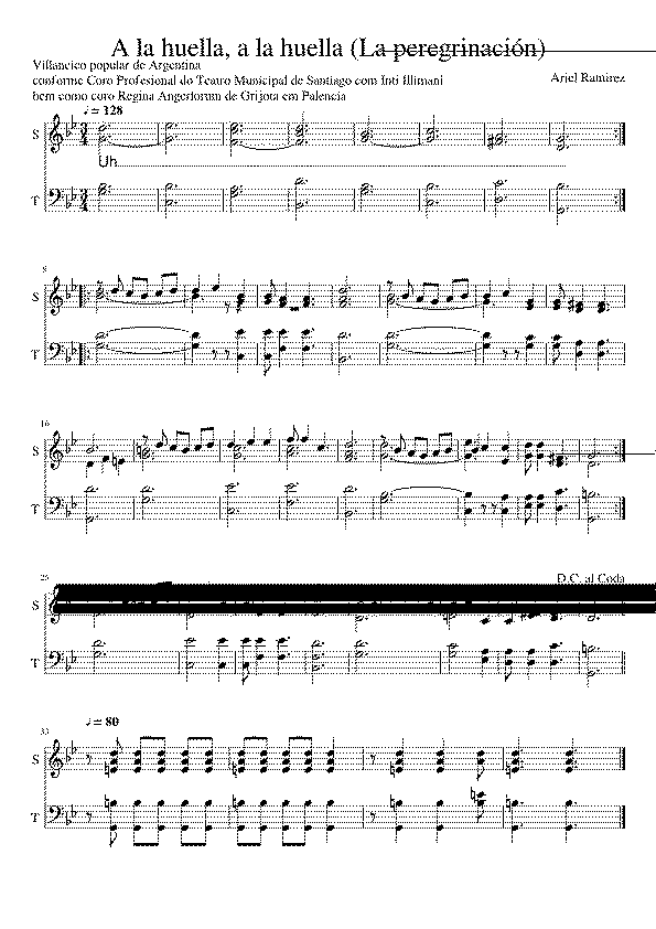 Partitura A La Huella a La Huella