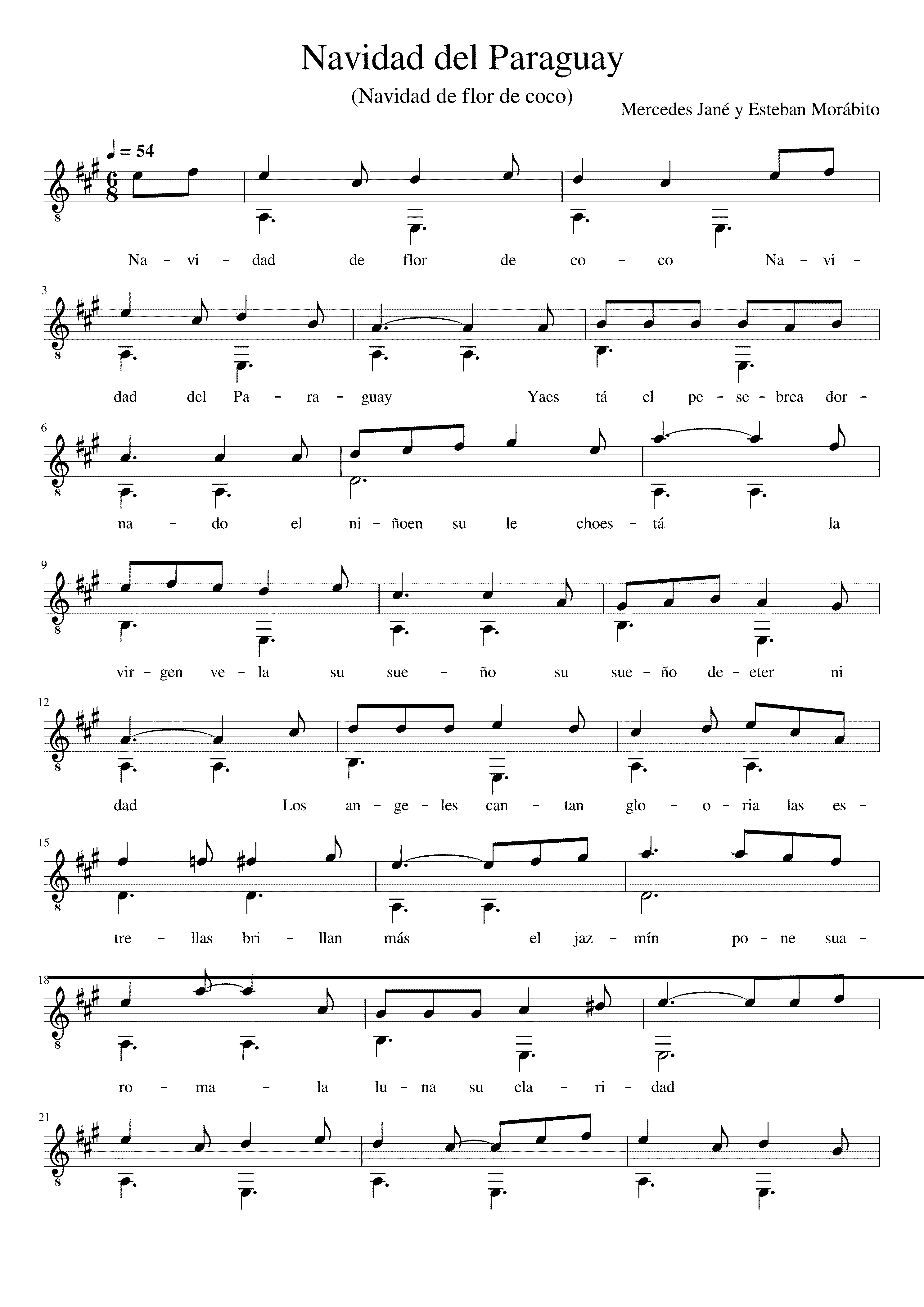 Partitura A Las Doce de la Noche