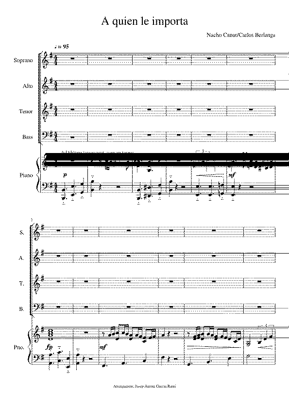 Partitura A Quien Le Importa Alaska
