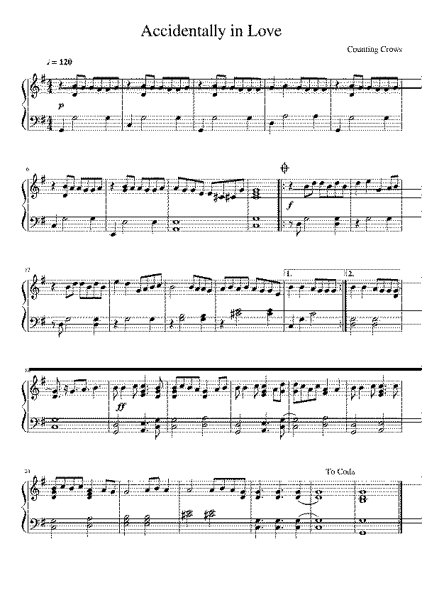 Partitura Accidentally In Love