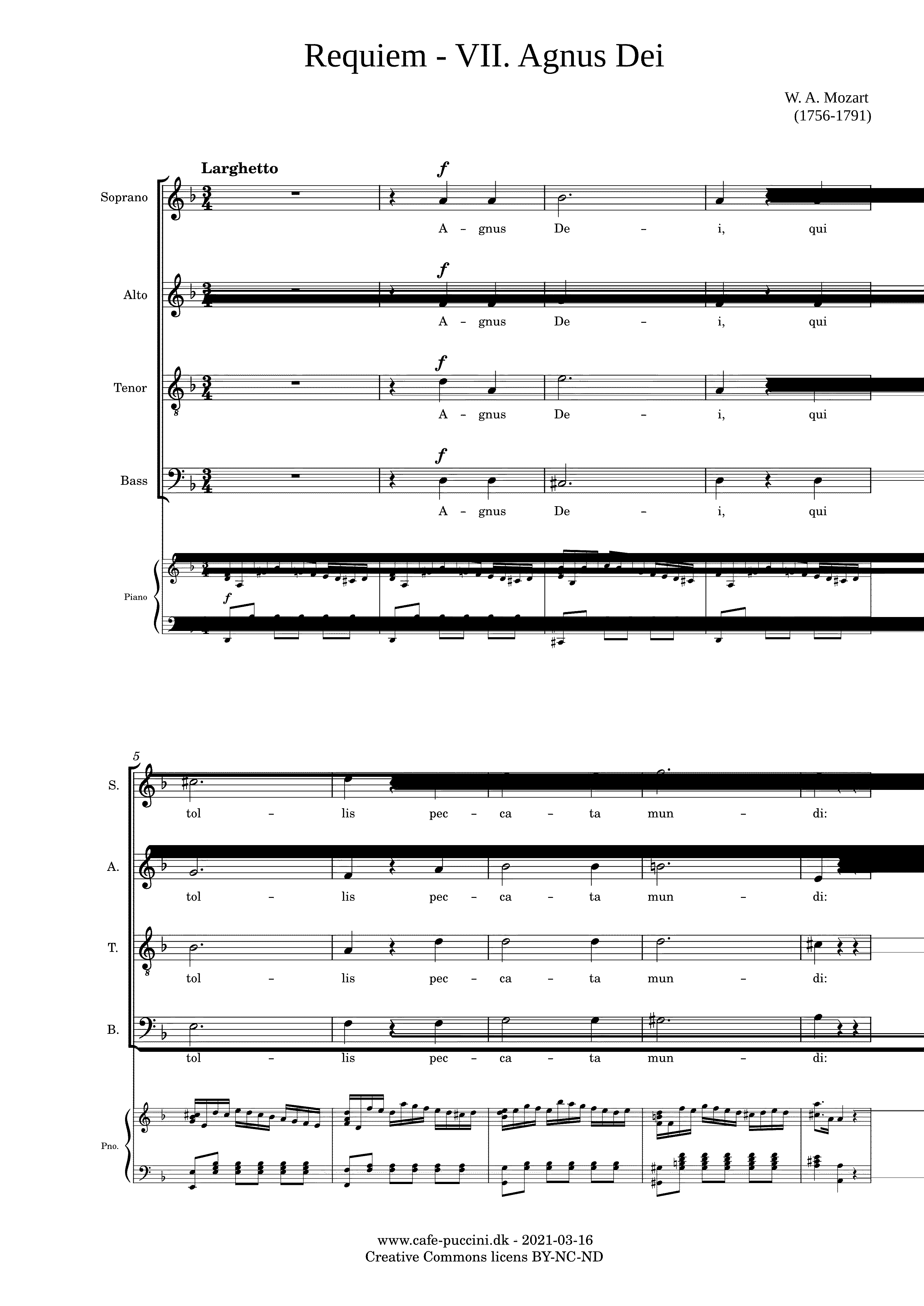 Partitura Agnus Dei Mozart