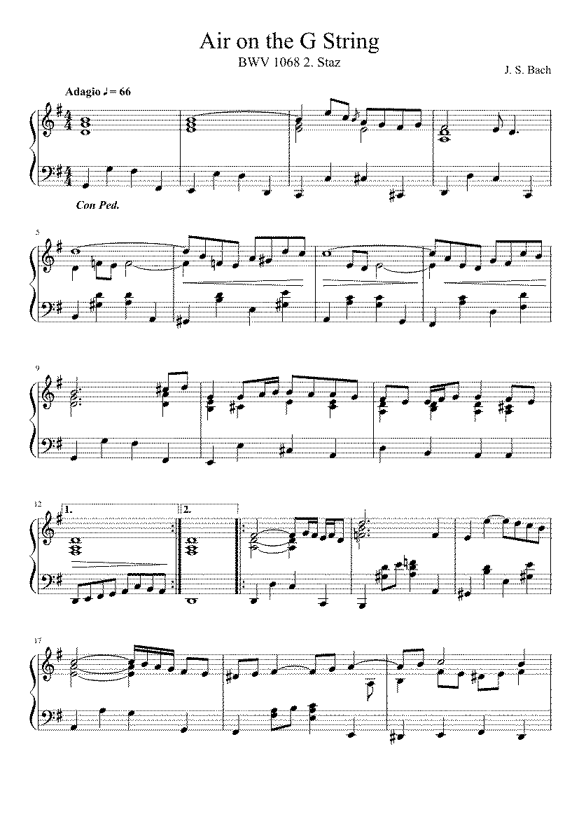 Partitura Air On The G String