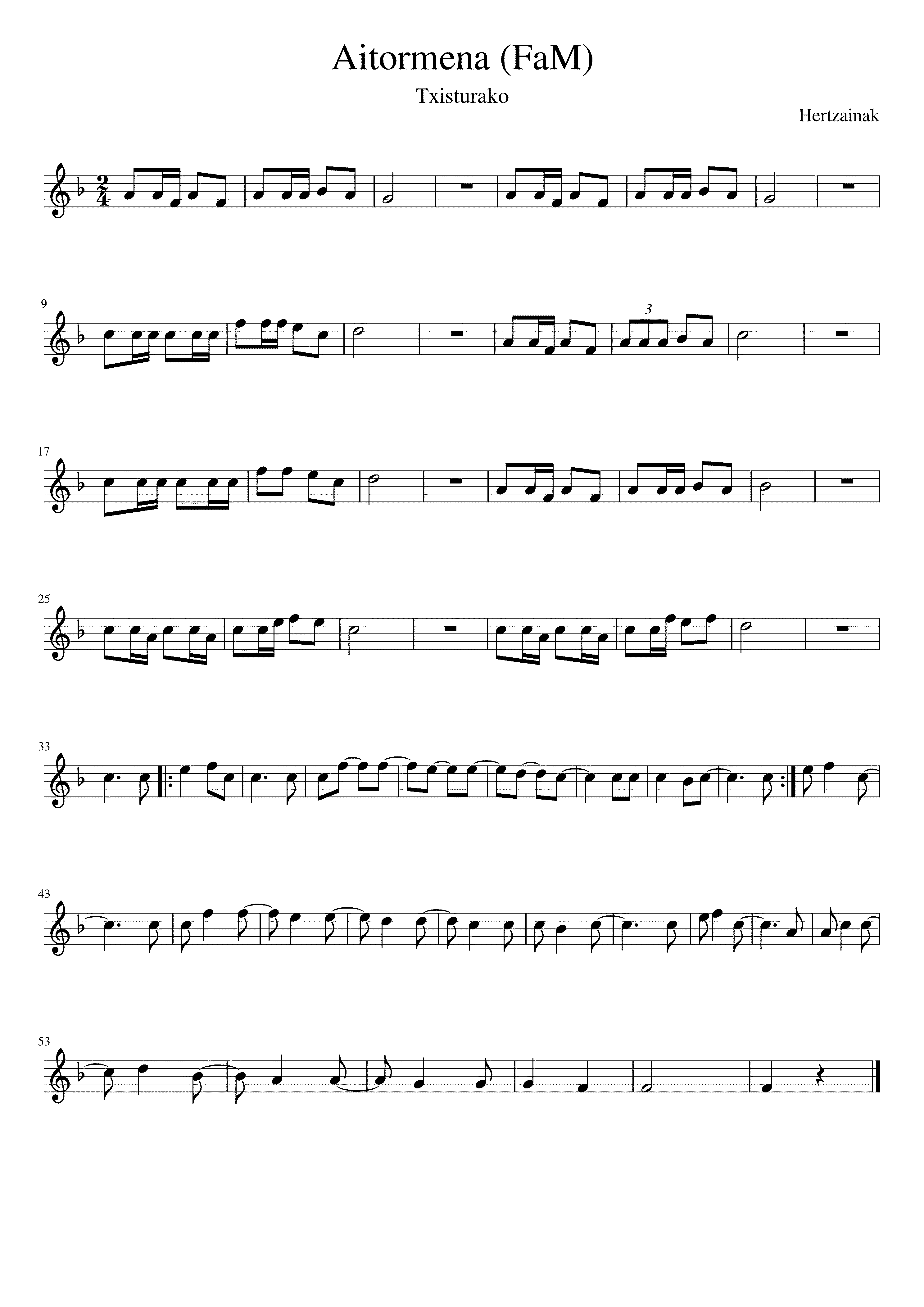 Partitura Aitormena