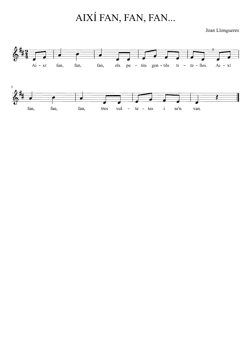 Partitura Aixi Fan Fan Fan