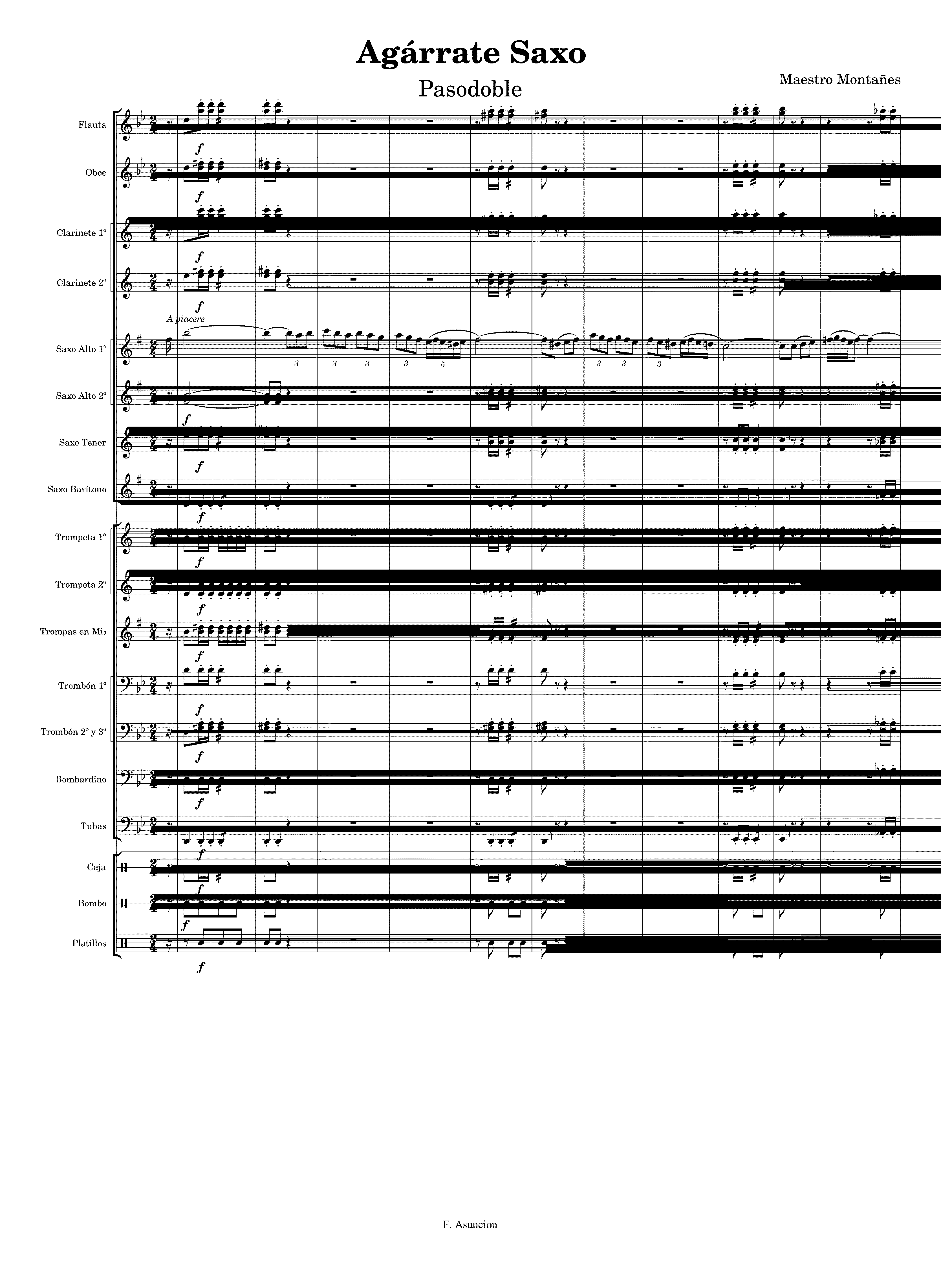 Partitura Al Maestro Pasodoble