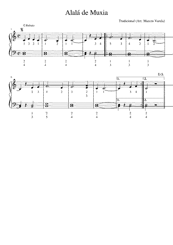 Partitura Alala de Muxia