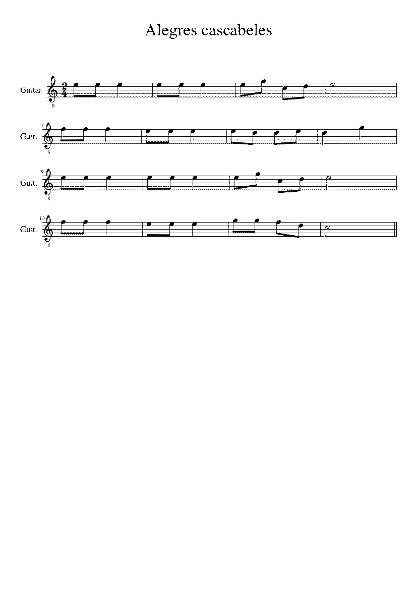 Partitura Alegres Cascabeles