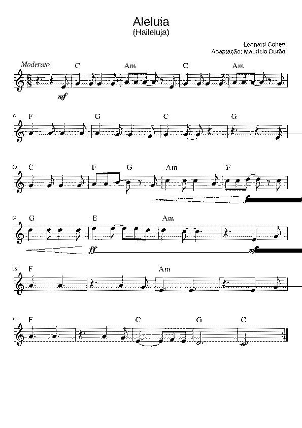 Partitura Aleluia Cohen