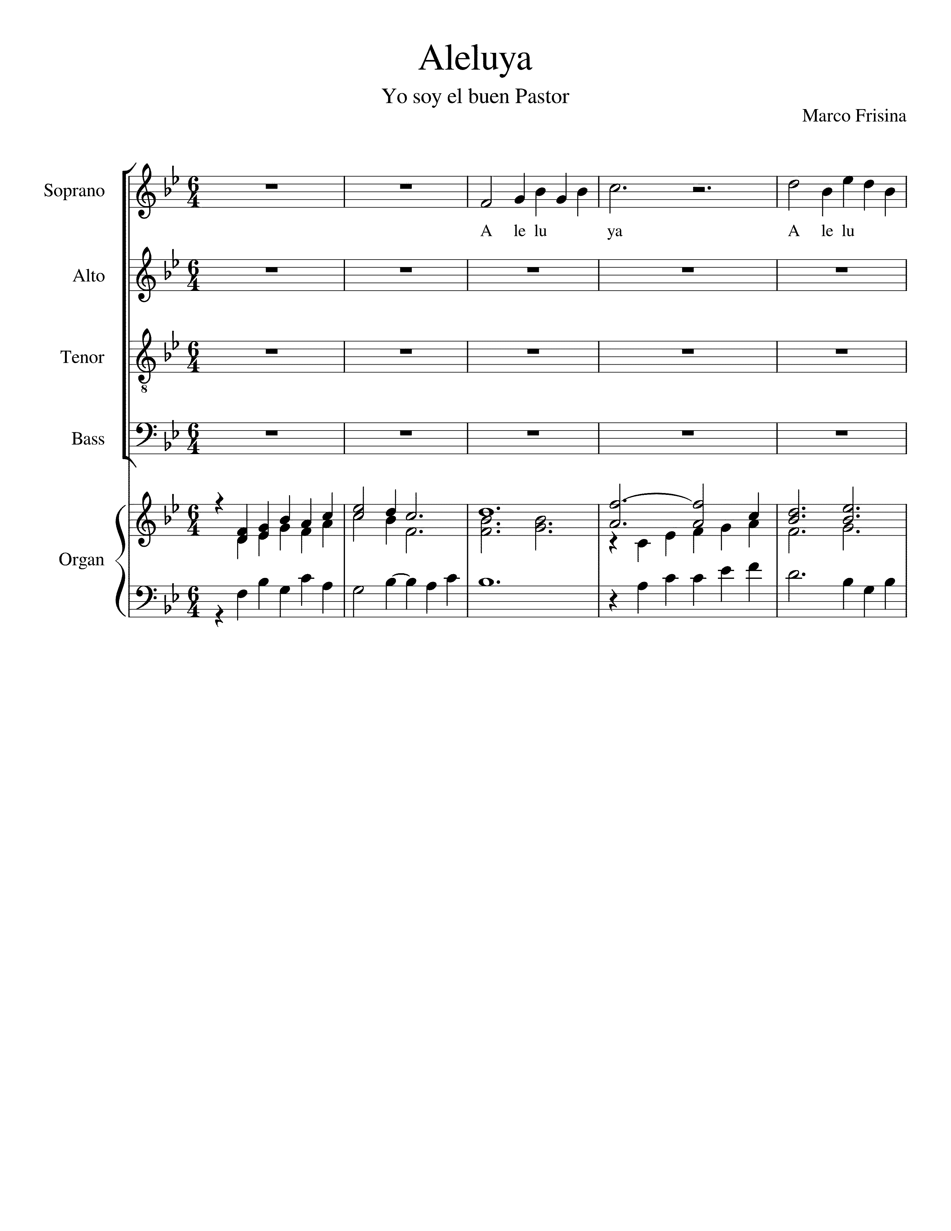Partitura Aleluya Frisina