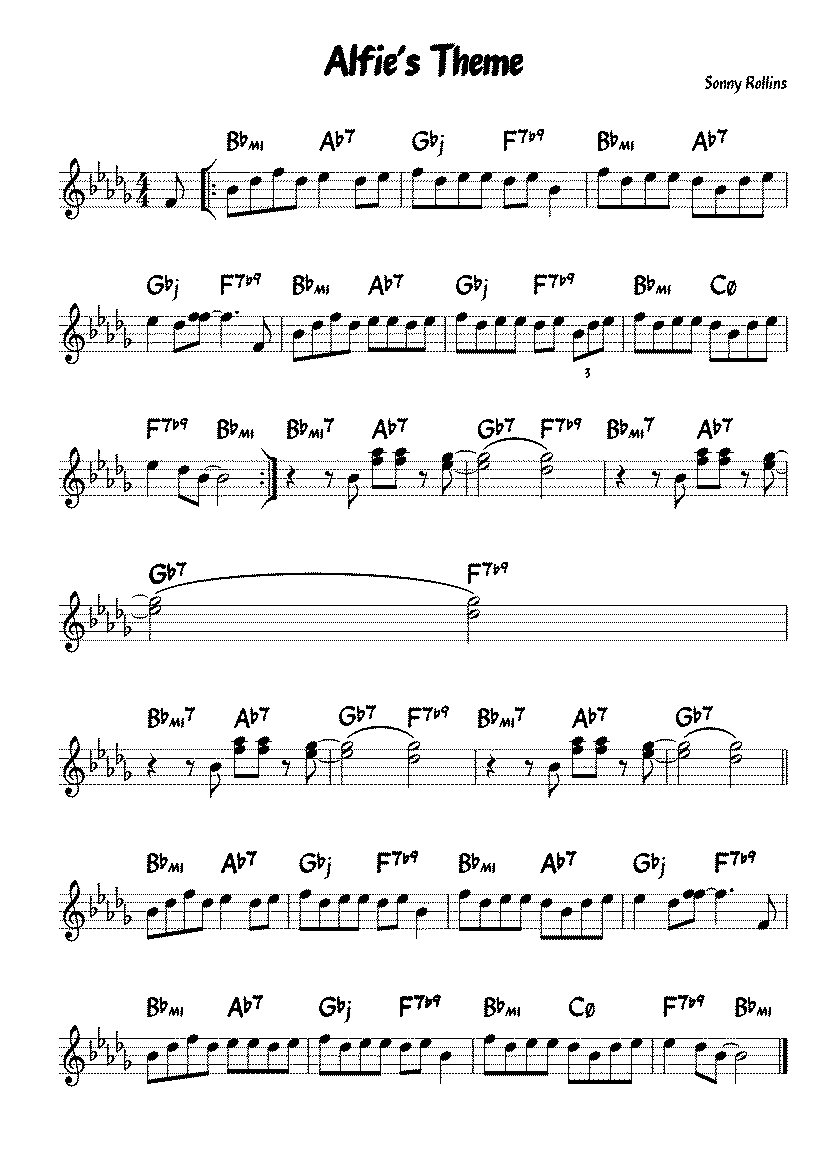 Partitura Alfie's Theme