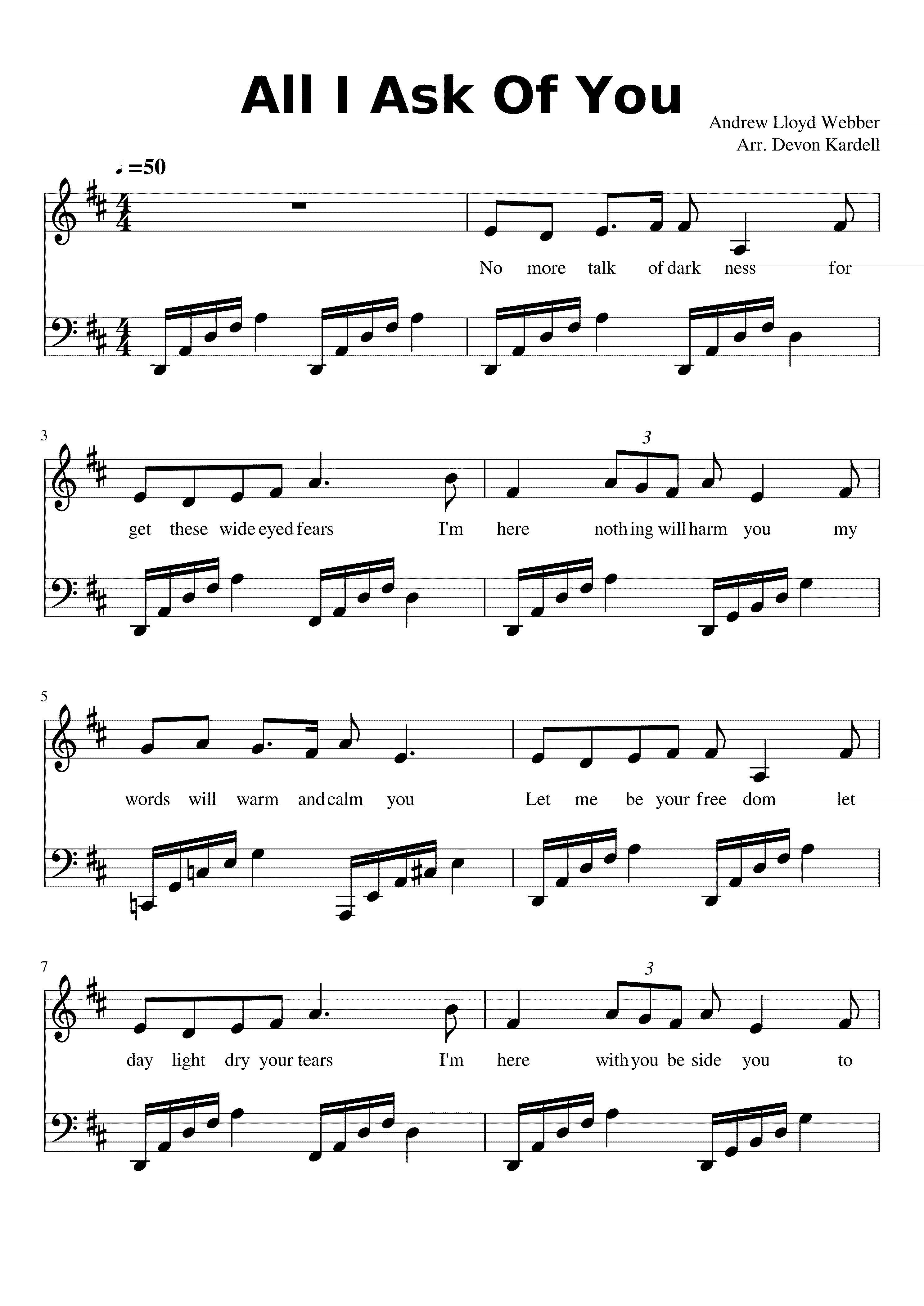 Partitura All I Ask of You