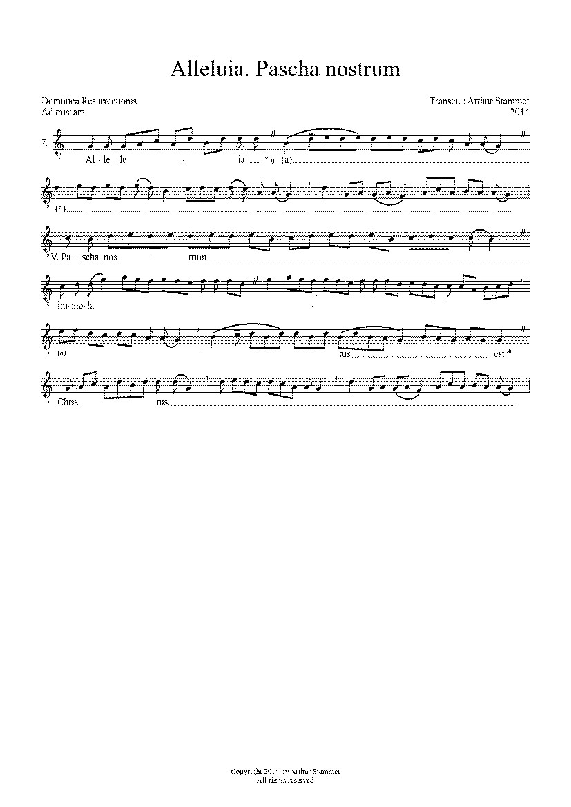 Partitura Alleluia Pascha Nostrum