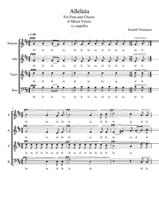 Partitura Alleluia Randall Thompson