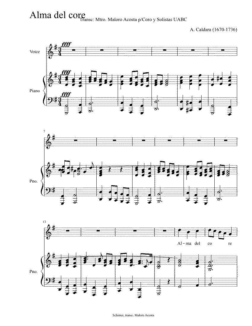 Partitura Alma del Core