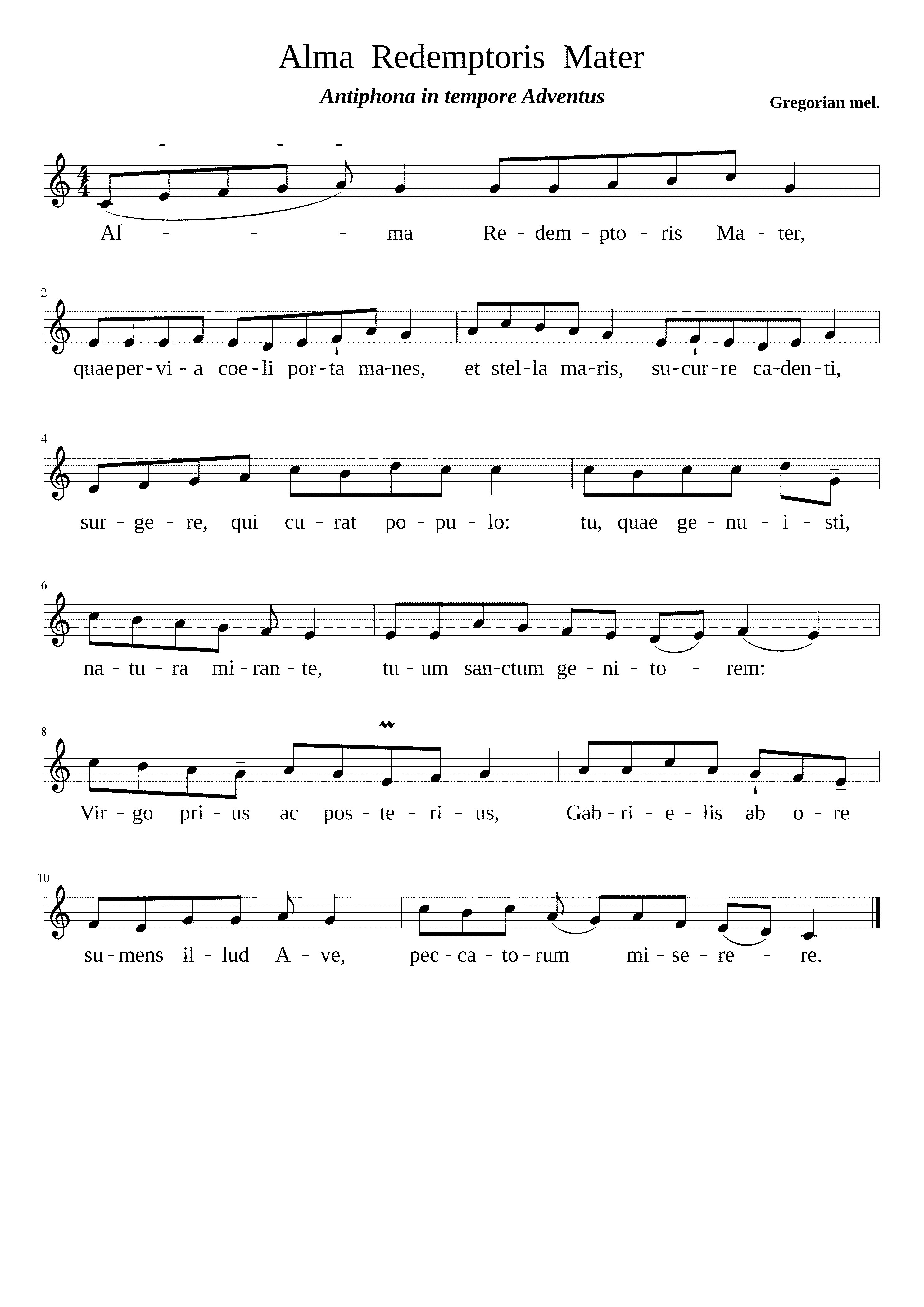 Partitura Alma Redemptoris Mater