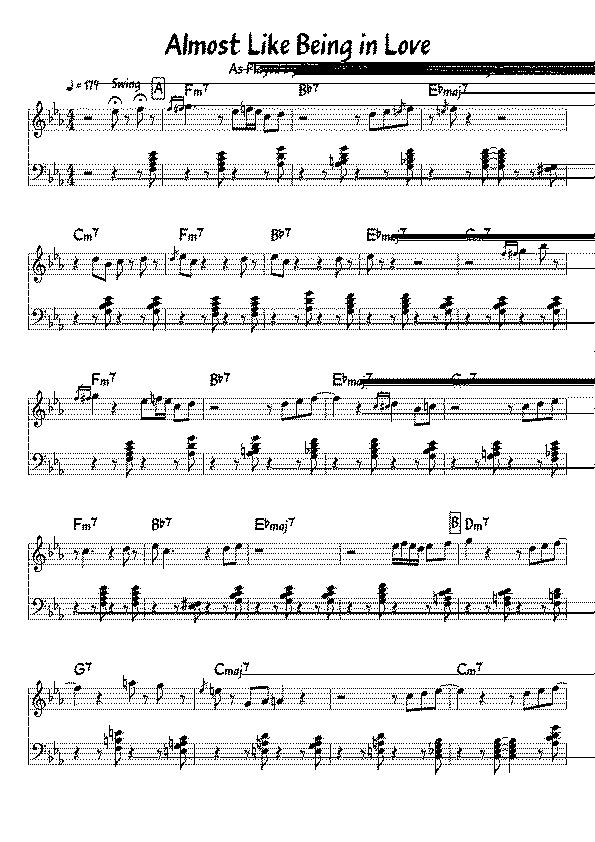 Partitura Almost Like Being In Love