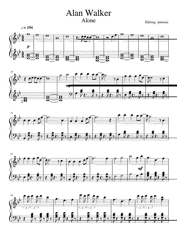 Partitura Alone Walker