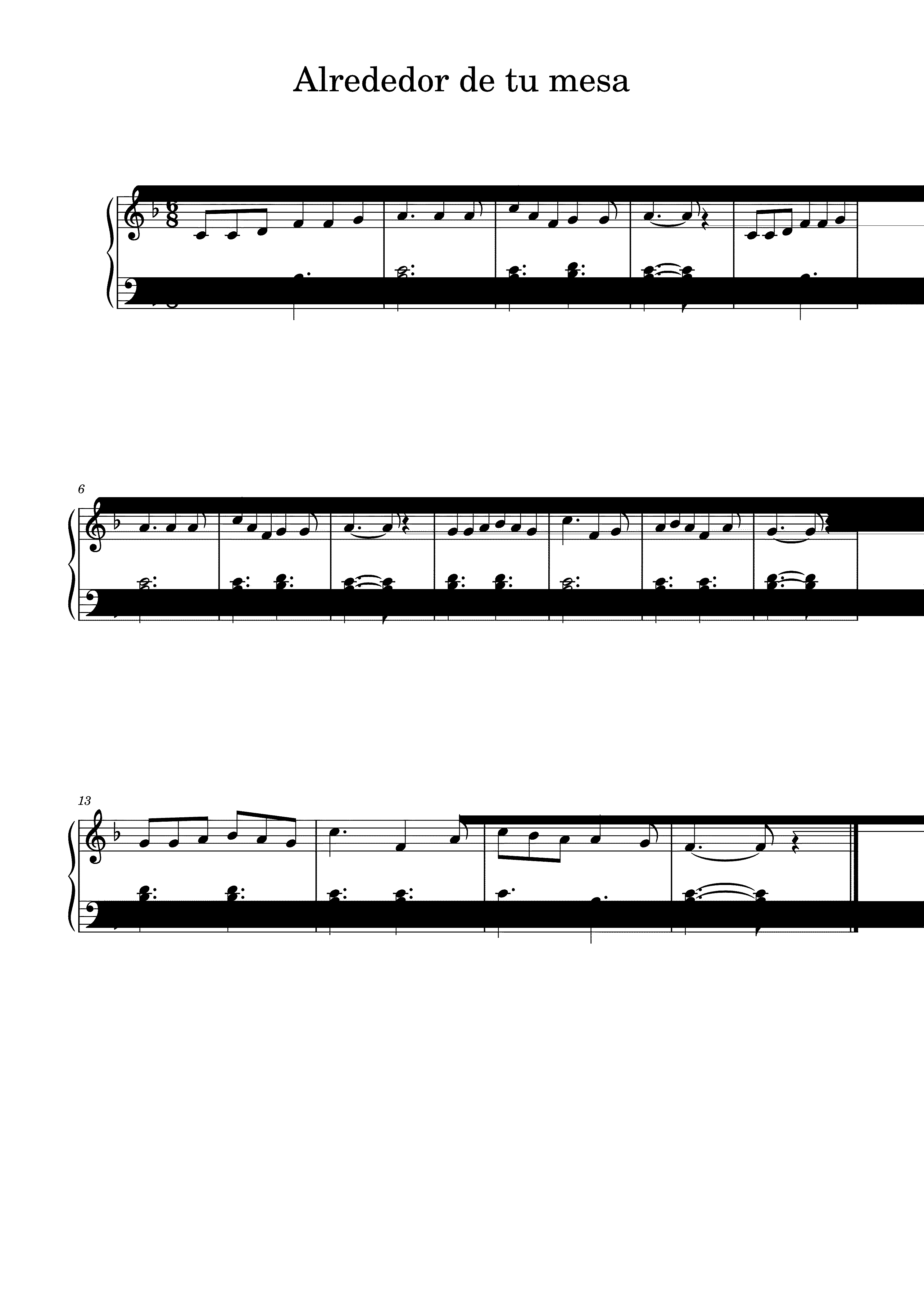 Partitura Alrededor de Tu Mesa