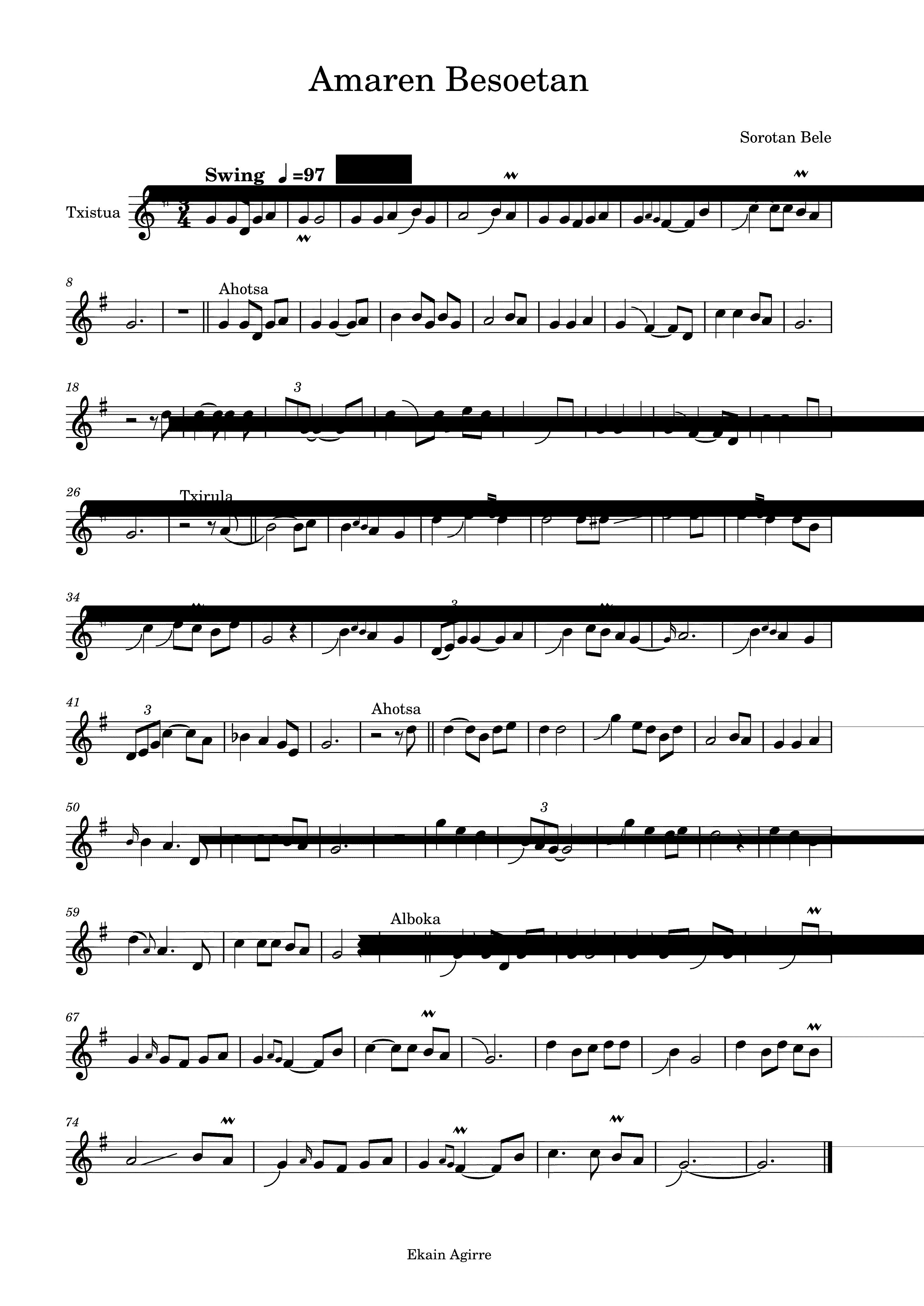 Partitura Amaren Besoetan