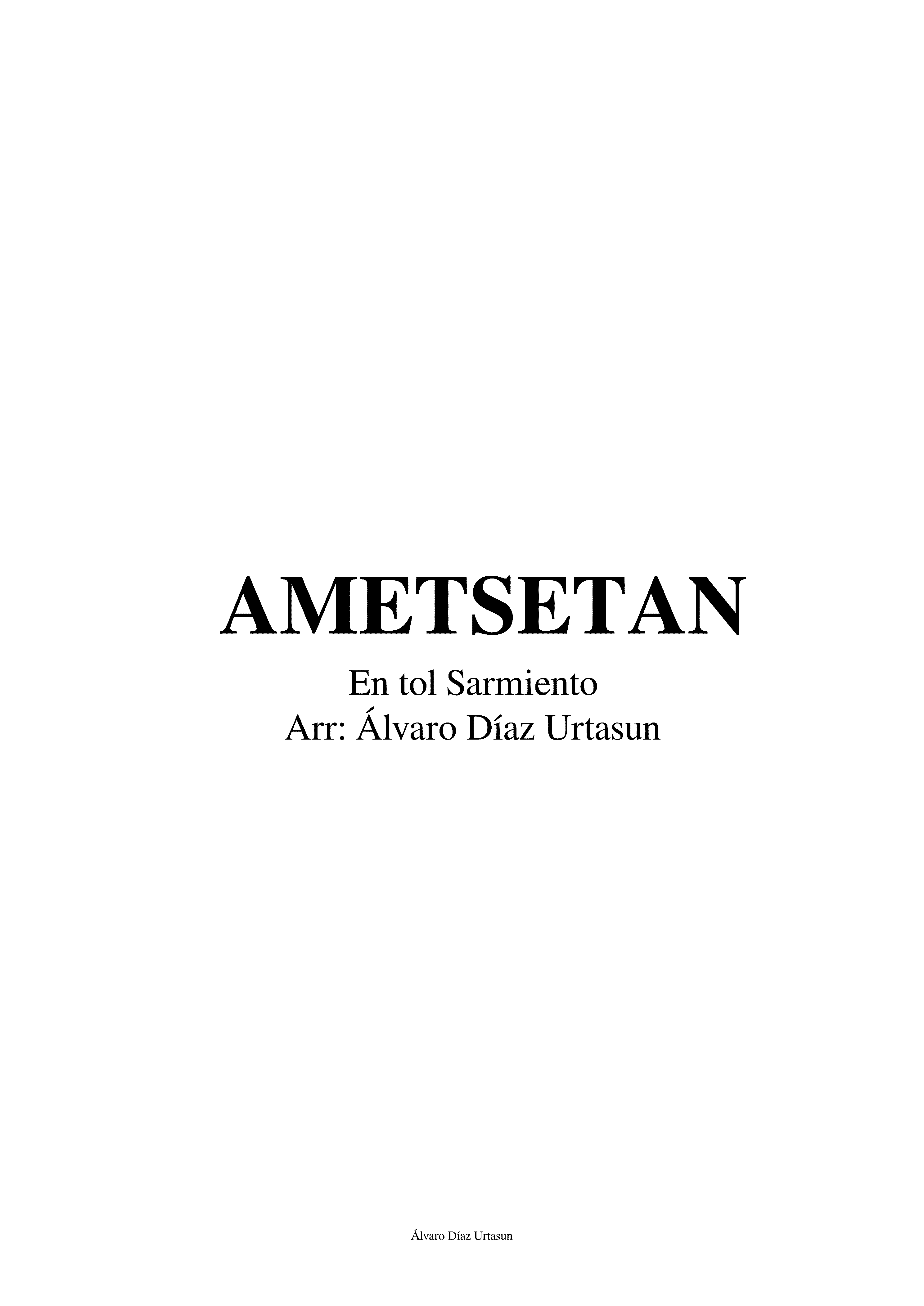 Partitura Ametsetan Ets