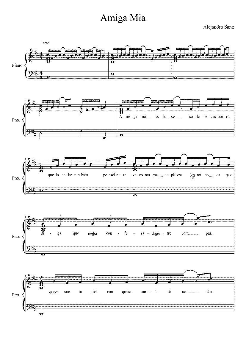 Partitura Amiga Mia