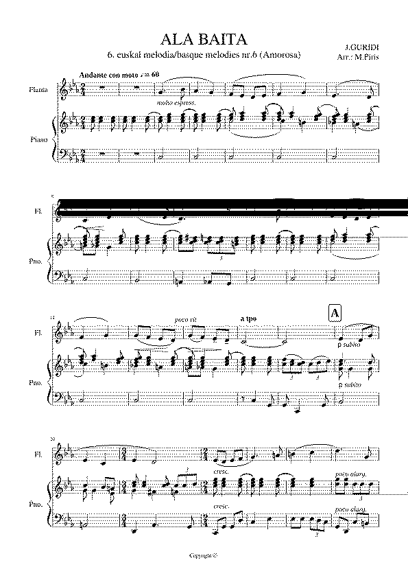Partitura Amorosa Guridi