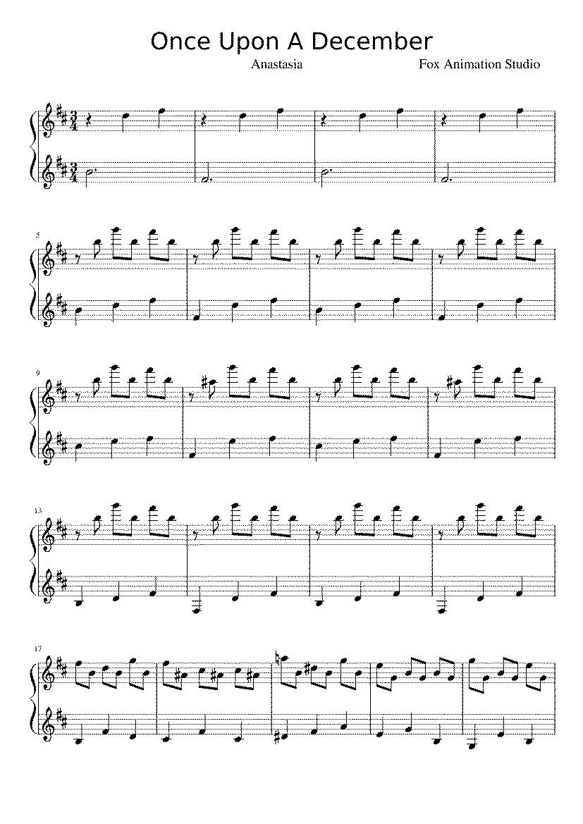 Partitura Anastasia