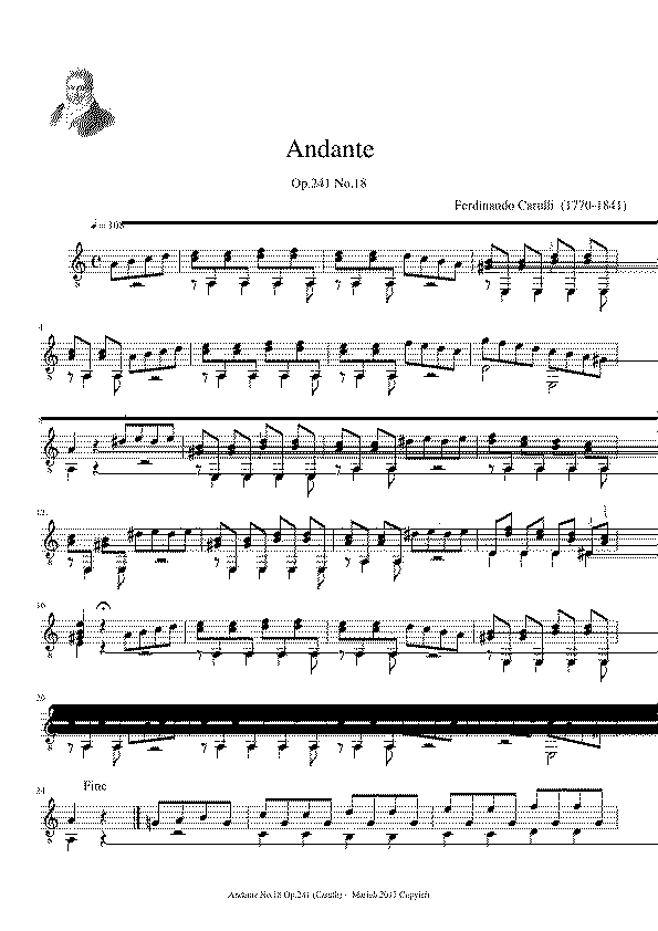Partitura Andante Ferdinando Carulli