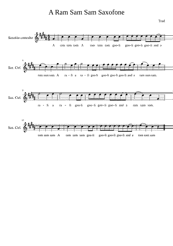 Partitura Aram Sam Sam