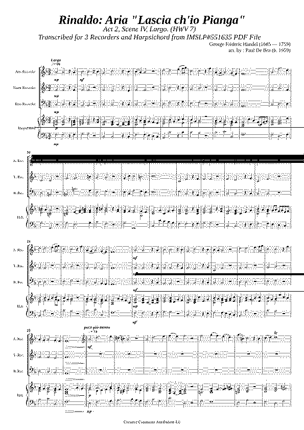 Partitura Aria de Rinaldo