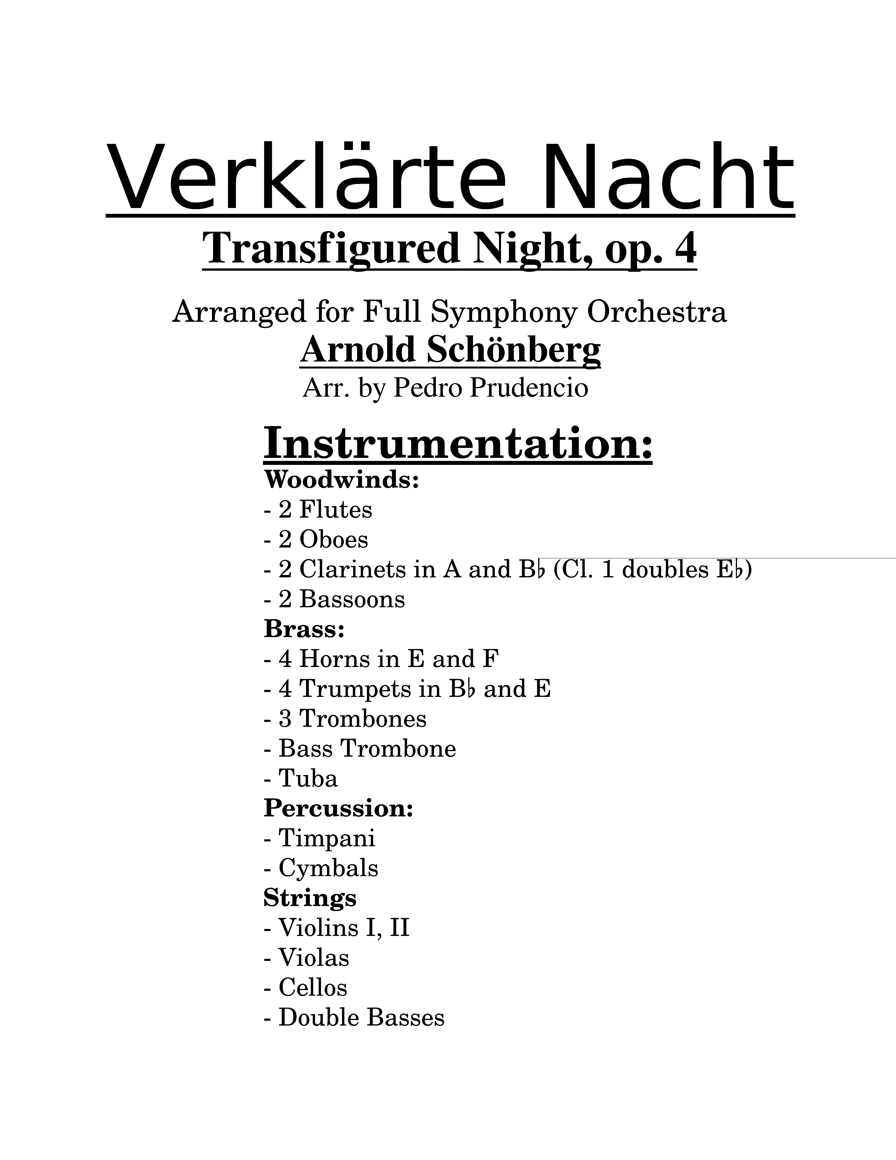 Partitura Arnold Schoenberg