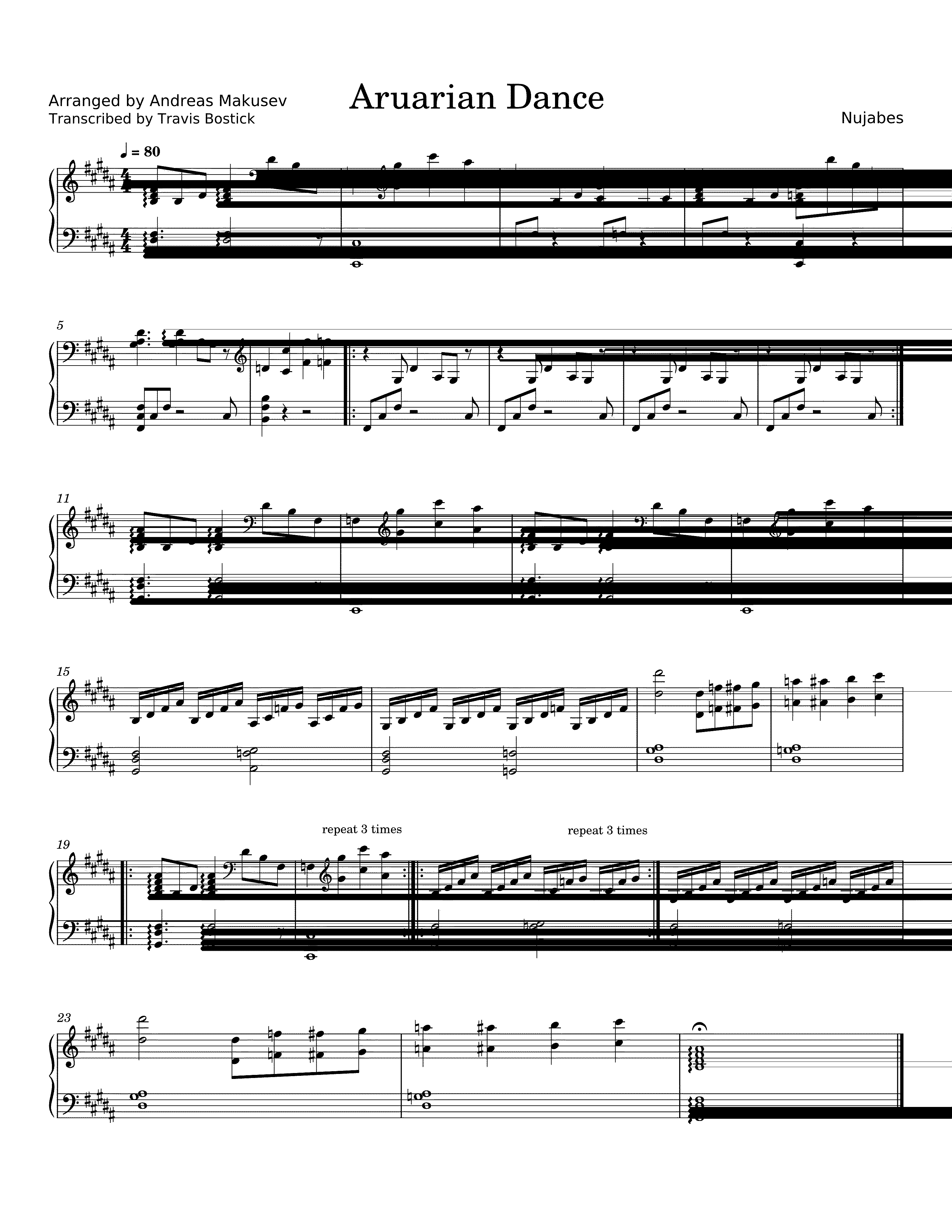 Partitura Aruarian Dance