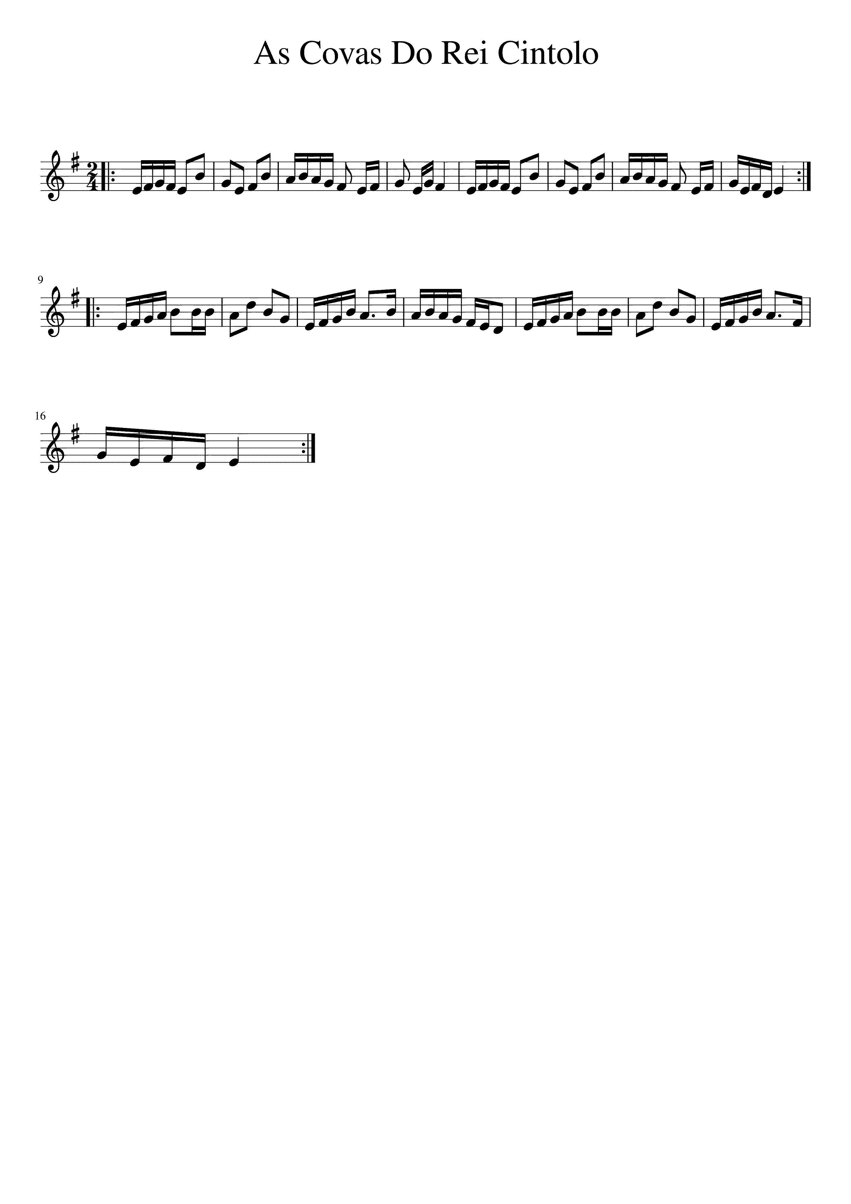 Partitura As Covas Do Rei Cintolo