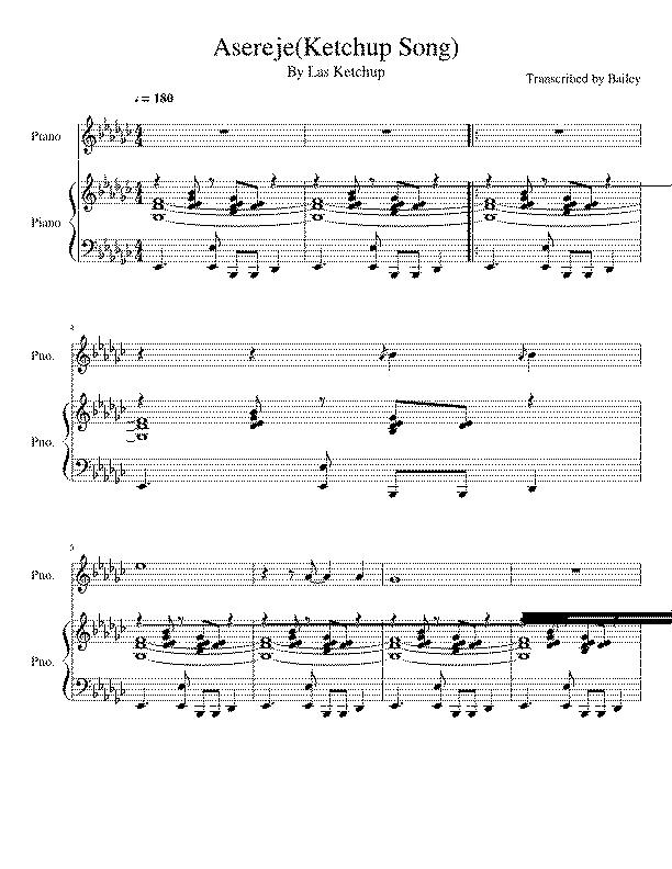Partitura Asereje