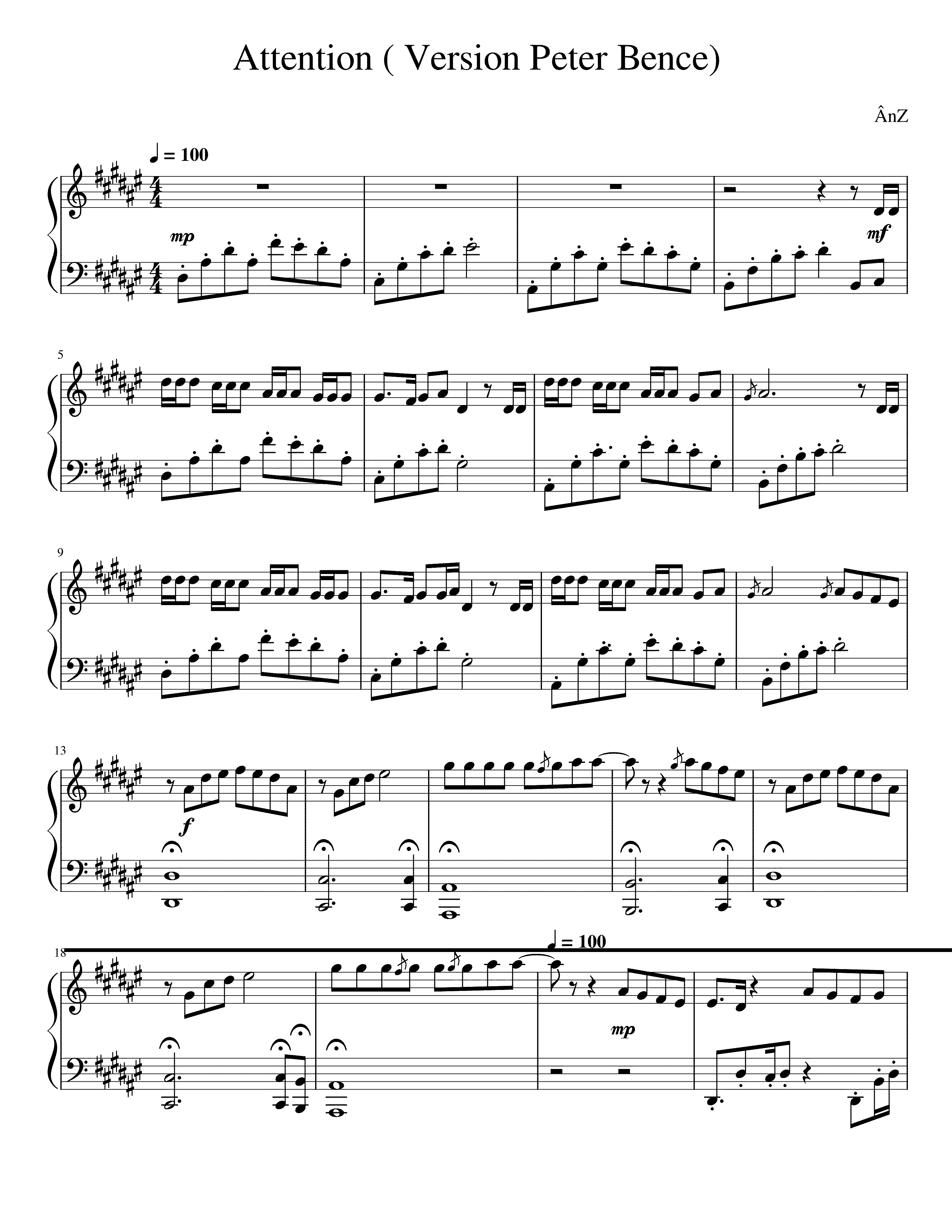 Partitura Attention