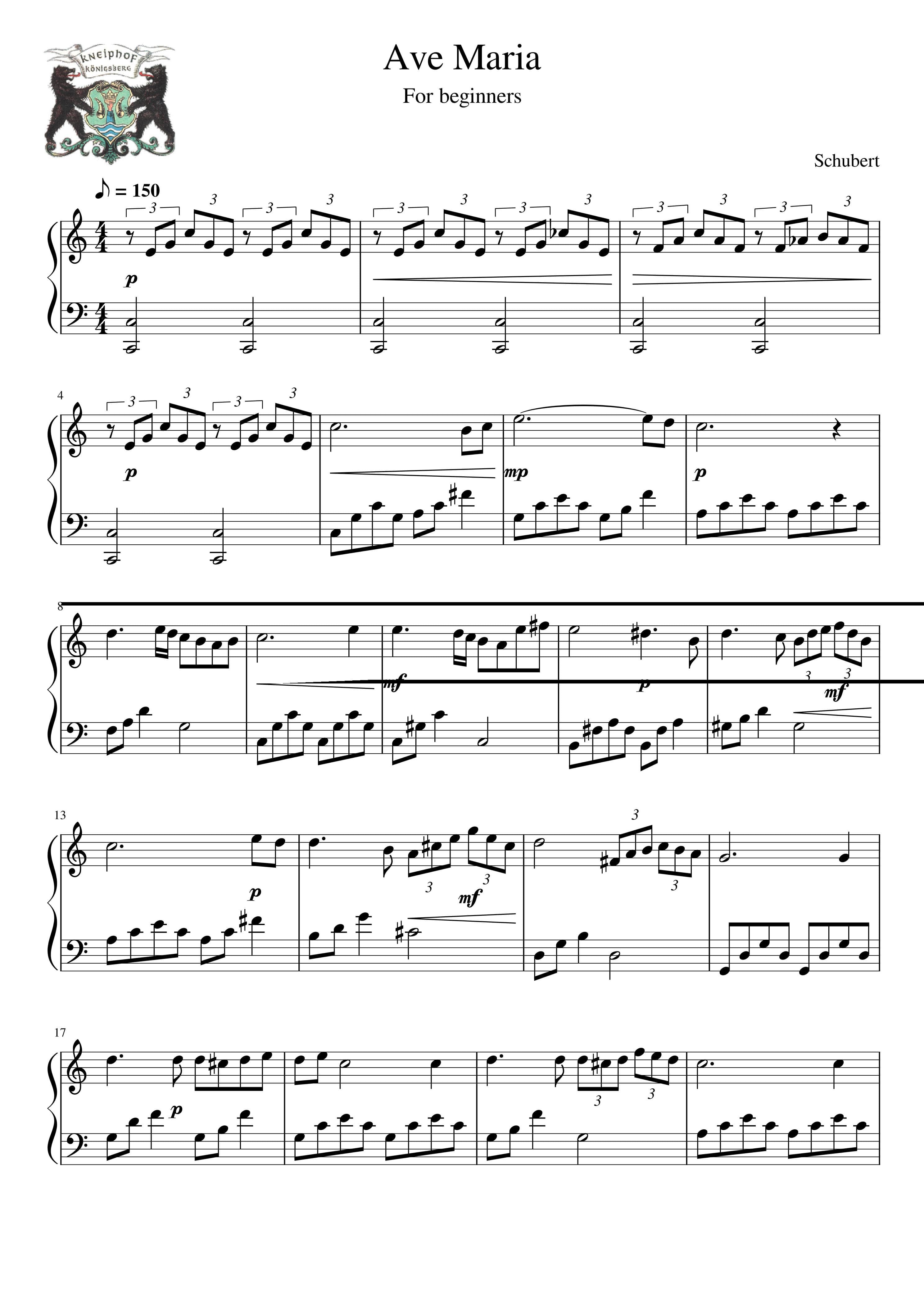 Partitura Ave Maria Shubert