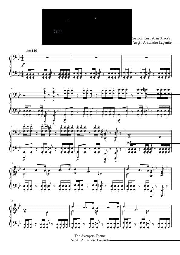 Partitura Avengers