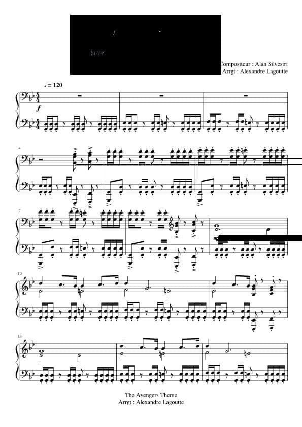 Partitura Avengers Theme