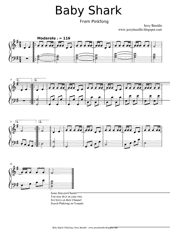 Partitura Baby Shark