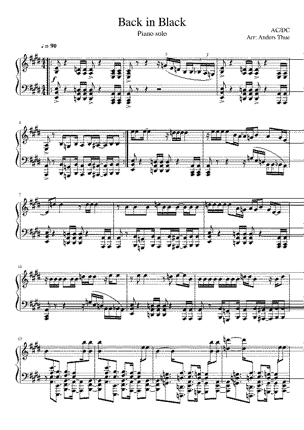 Partitura Back In Black