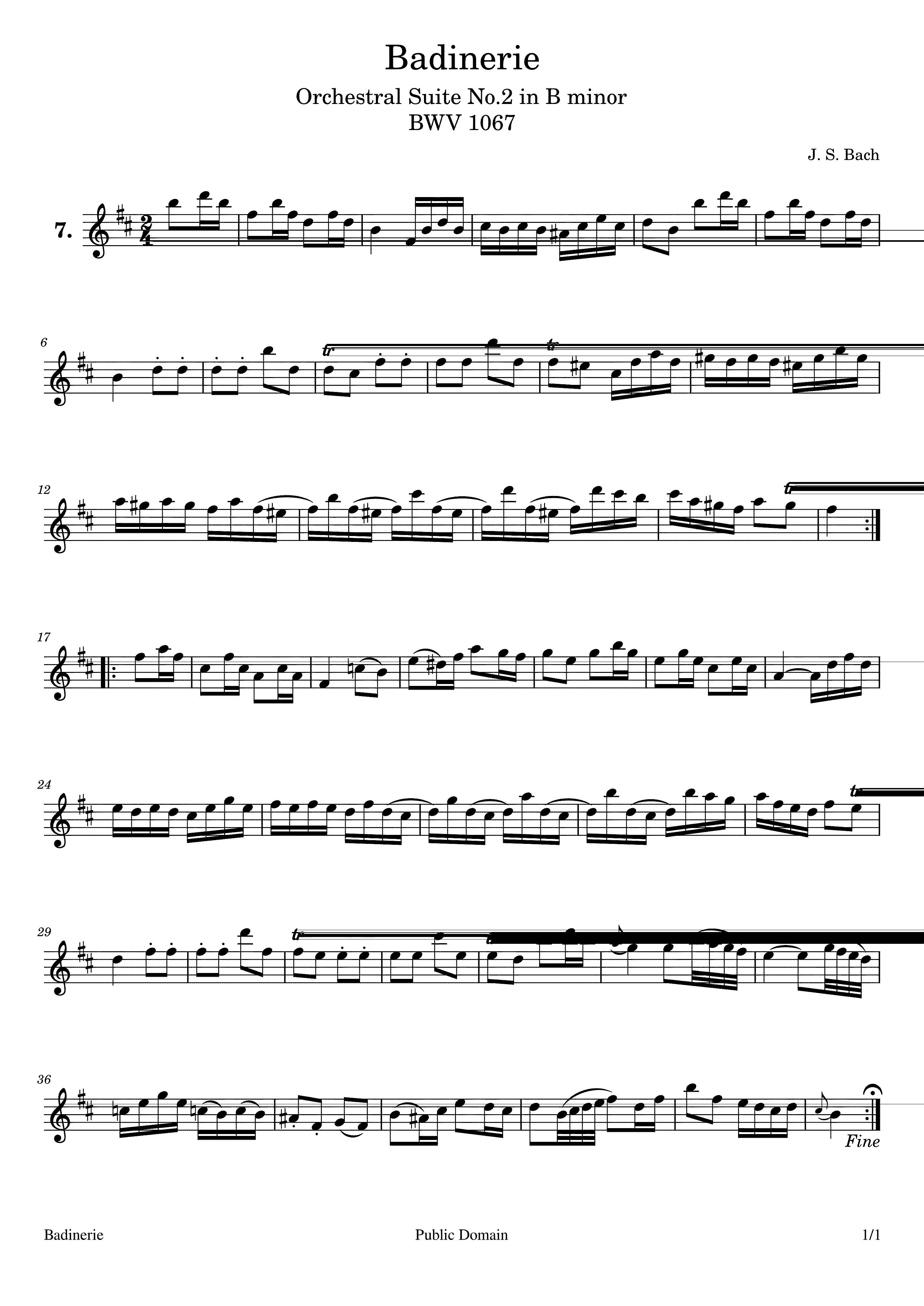 Partitura Badinerie