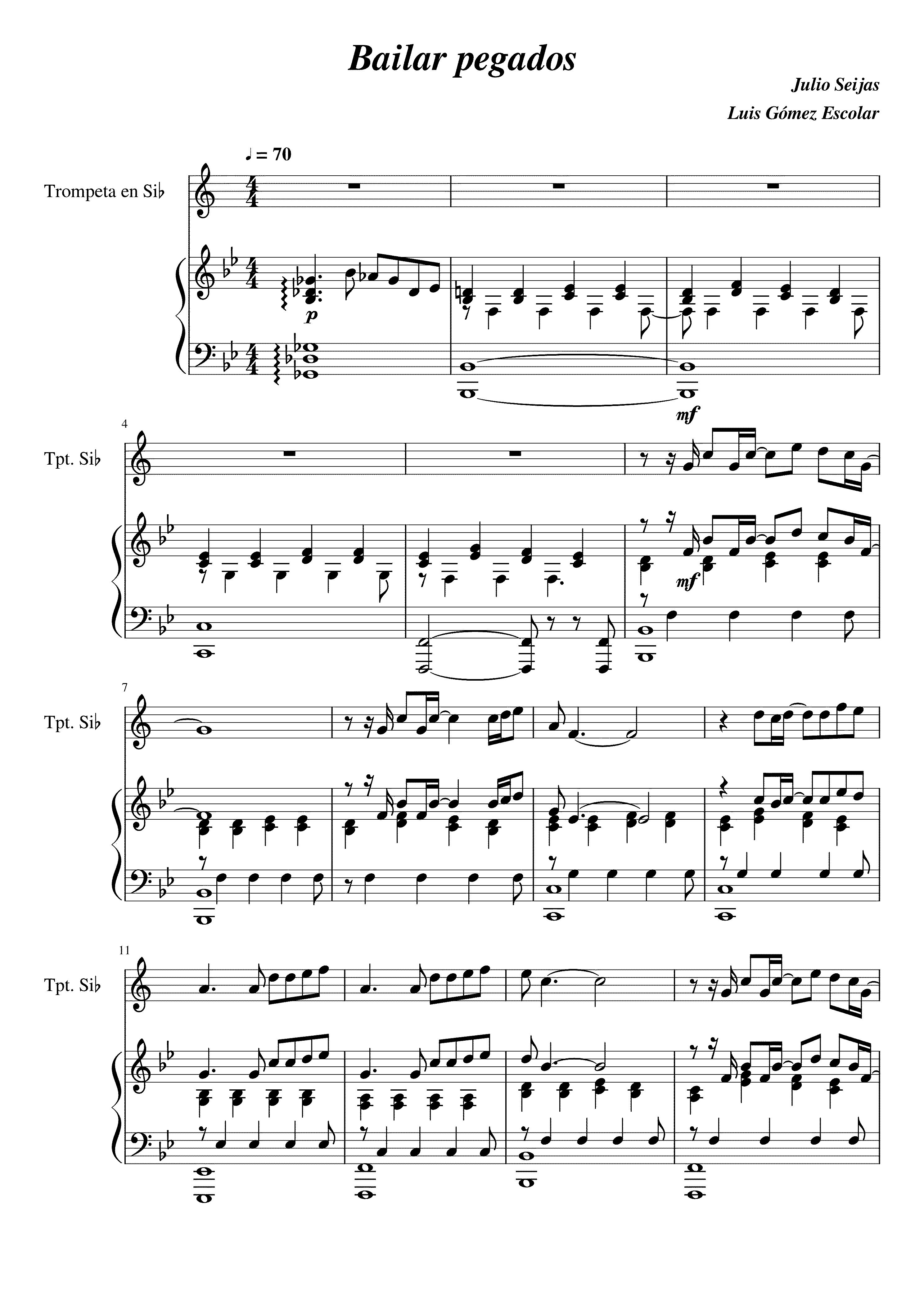 Partitura Bailar Pegados
