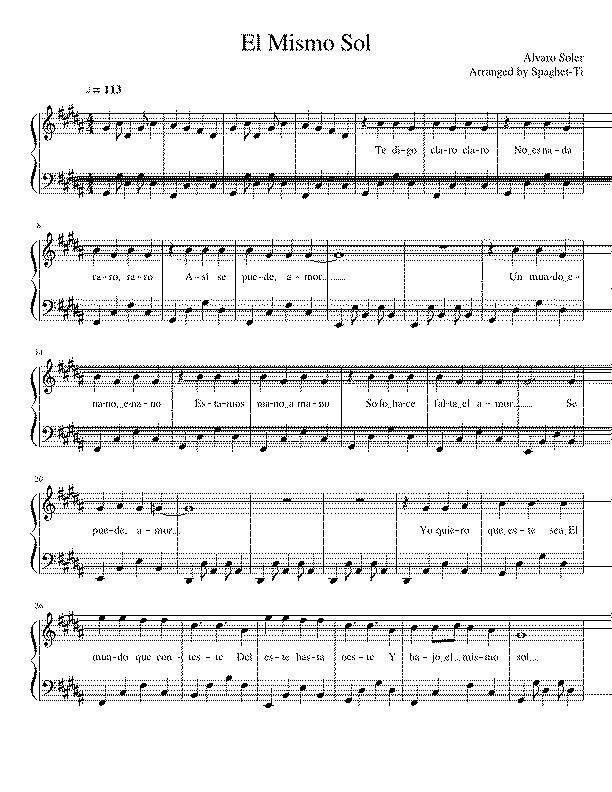 Partitura Bajo El Mismo