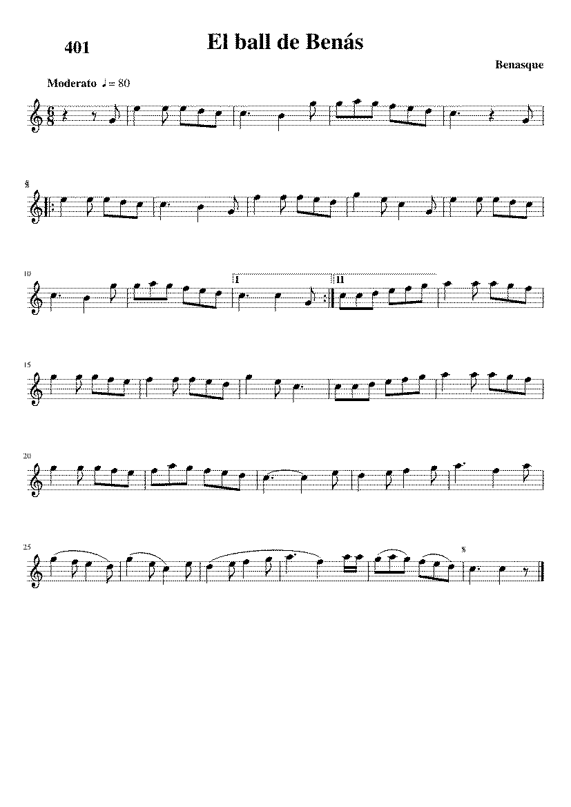 Partitura Ball de Benas