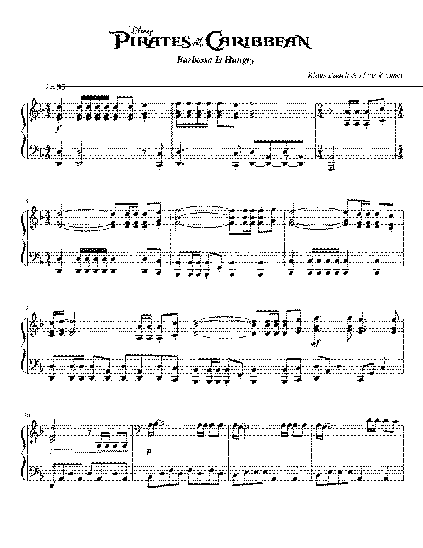 Partitura Barbossa Is Hungry