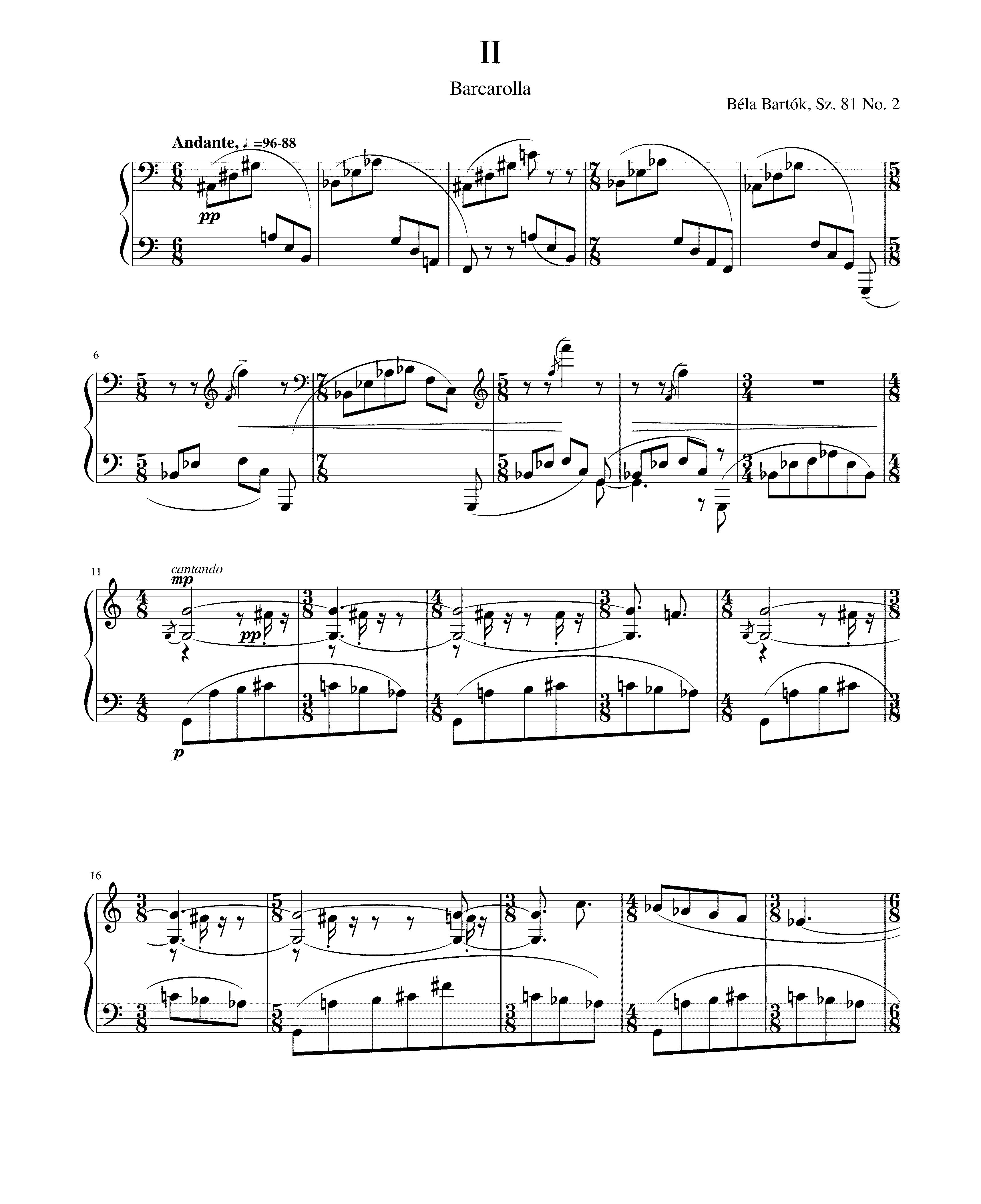 Partitura Barcarolla