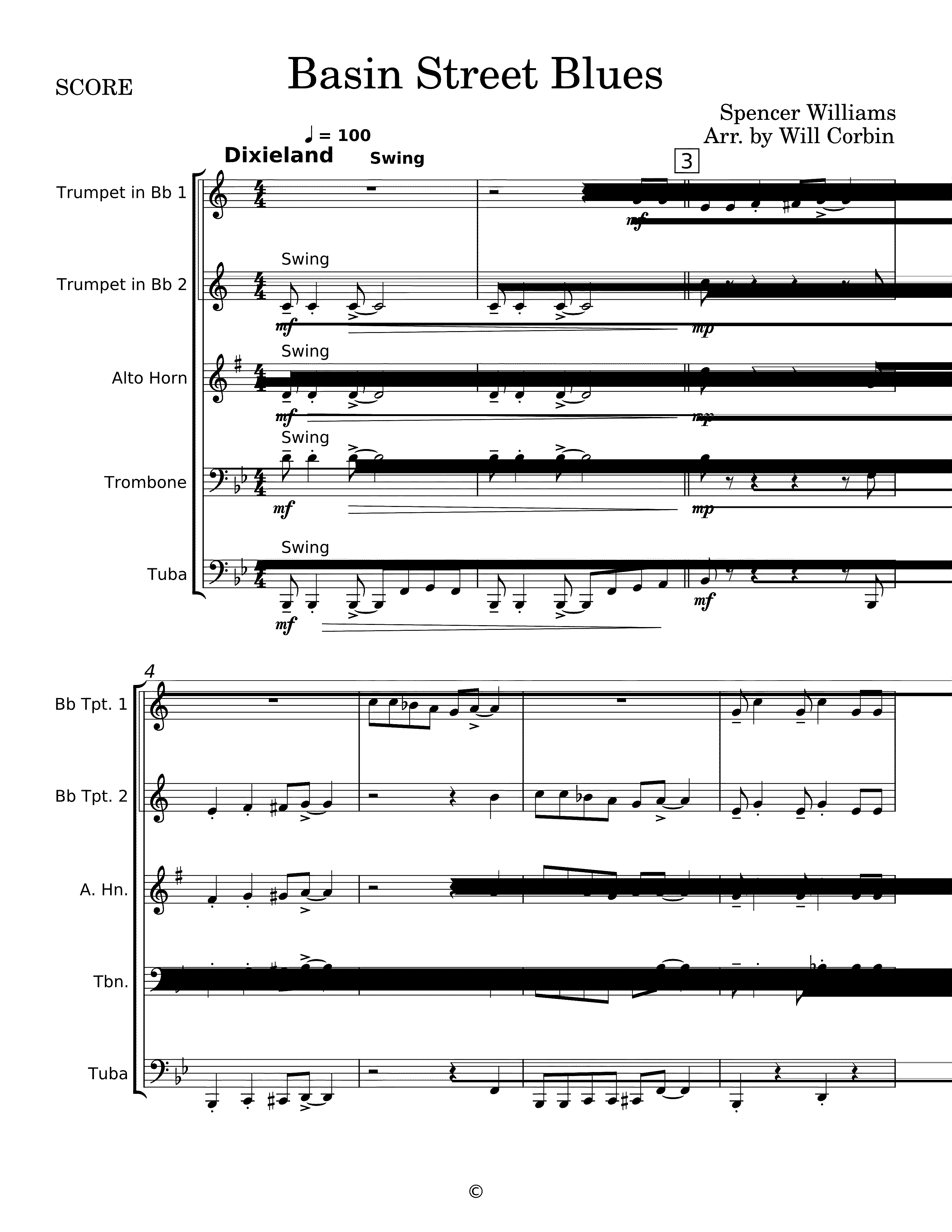 Partitura Base Blues