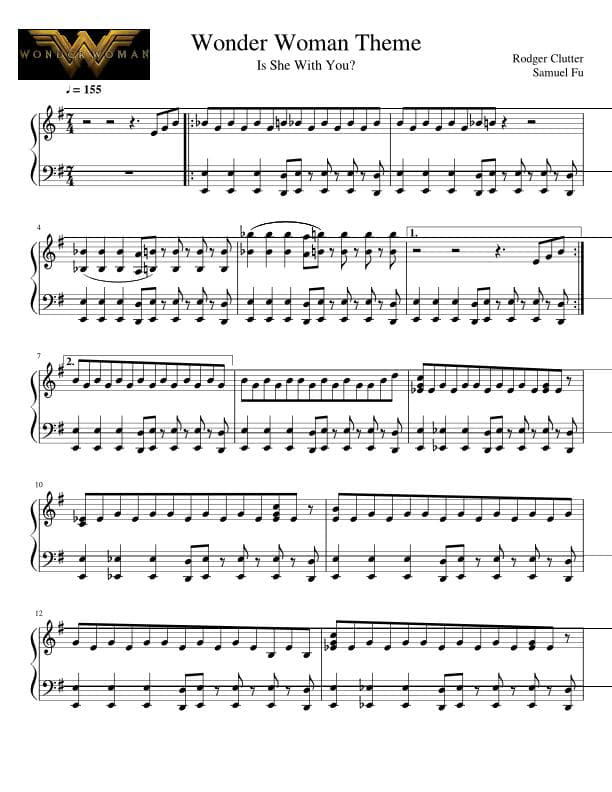 Partitura Batman Theme