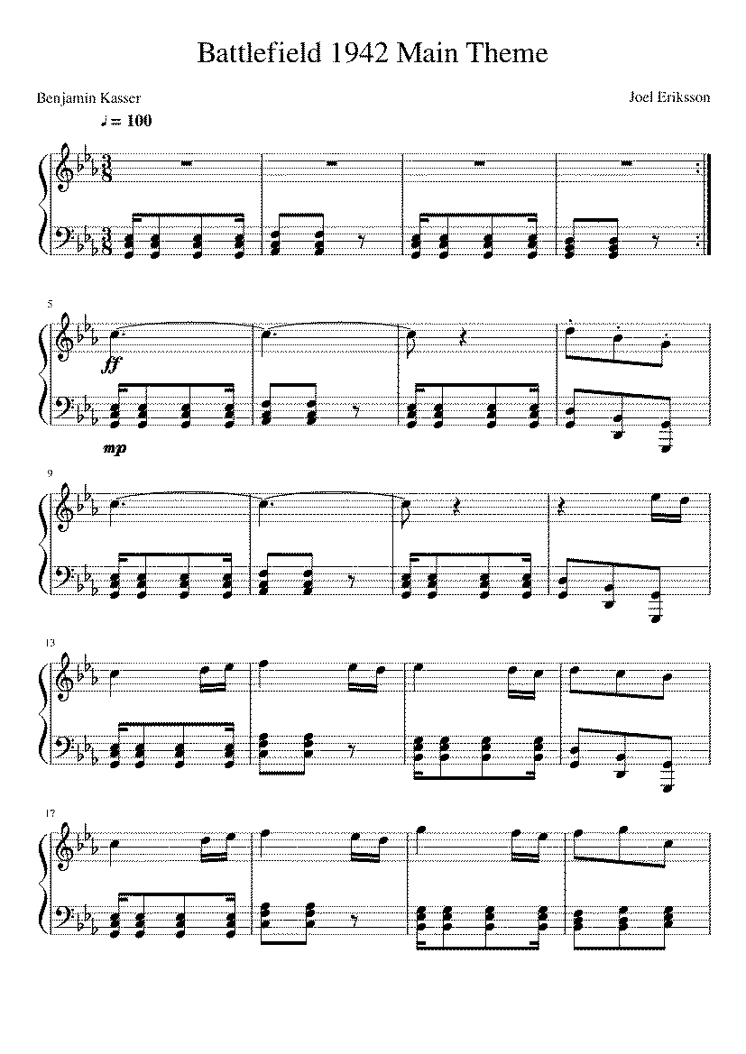 Partitura Battlefield 1942